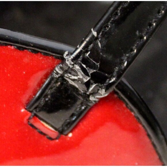 Disney Store Minnie Mouse Red Glitter Shoes Bow  Strap Dress Up Patent Leather - Picture 12 of 13